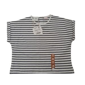Zara Navy & White Striped Short Sleeve Top Size 12-18 Months NWT